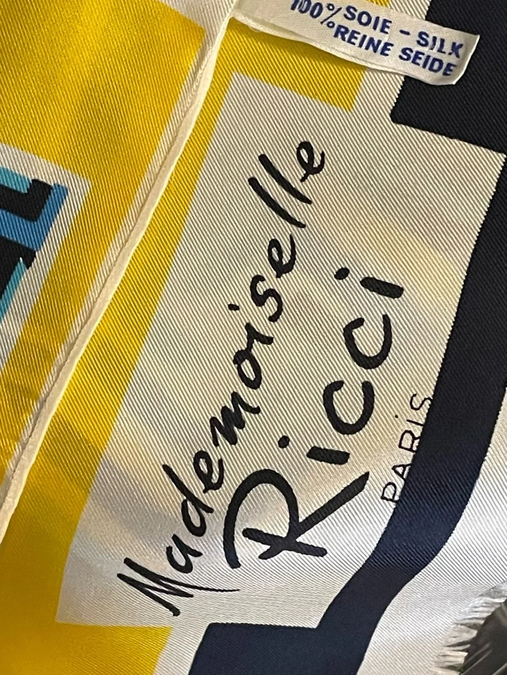 Vintage Nina Ricci Mademoiselle Ricci Silk Scarf 10 x 44 Mint Condition